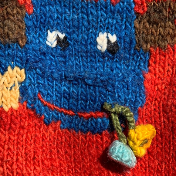 Vintage Kids Cow Sweater Novelty Print Handspun in Uruguay 100% Wool - Picture 6 of 8